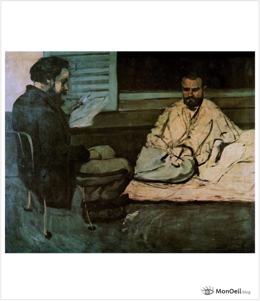 Paul Alexis lisant un manuscrit à Émile Zola par Paul Cézanne