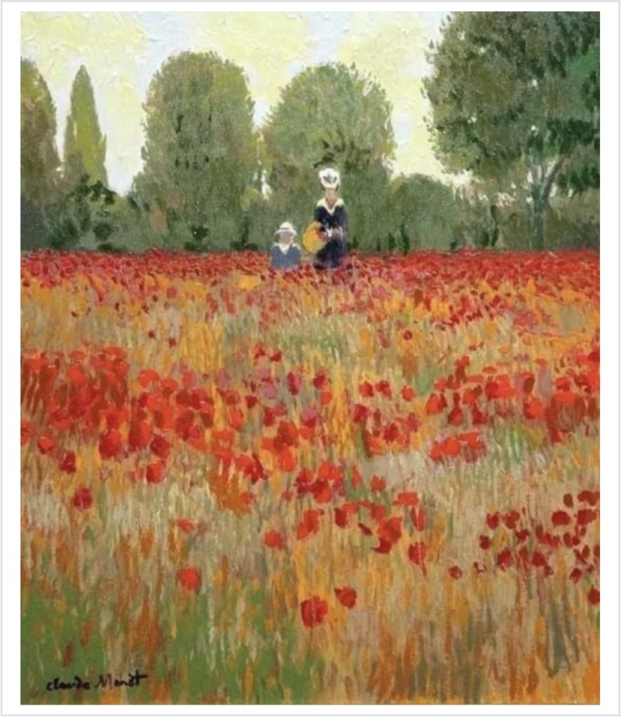 Camille et Jean Monet dans un champ de coquelicots par Claude Monet