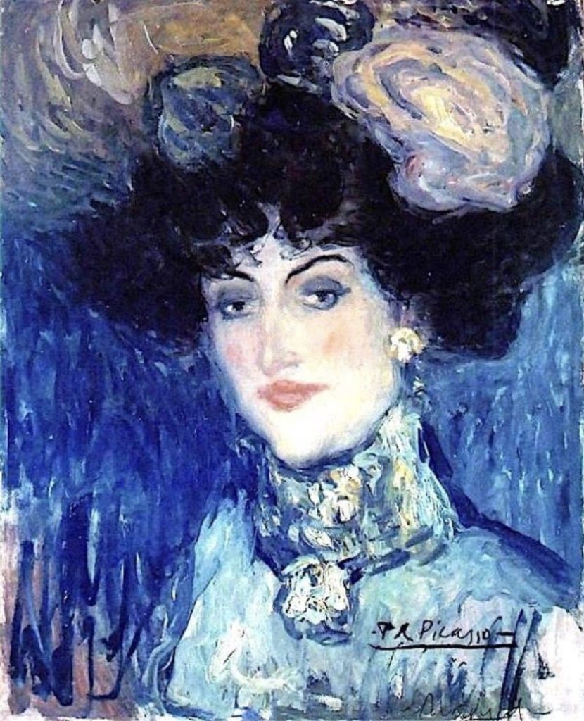 Femme au chapeau à plumes par Pablo Picasso