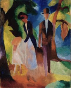 Des gens près du lac bleu par August Macke