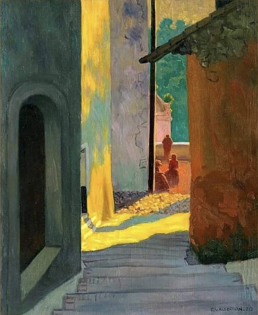 Vieille rue de Cagnes au soleil couchant par Félix Vallotton