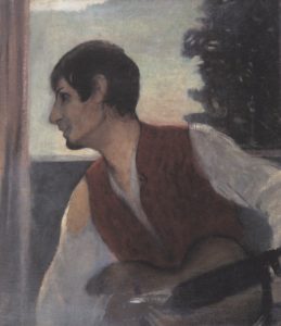 Autoportrait avec une guitare par Otto Mueller