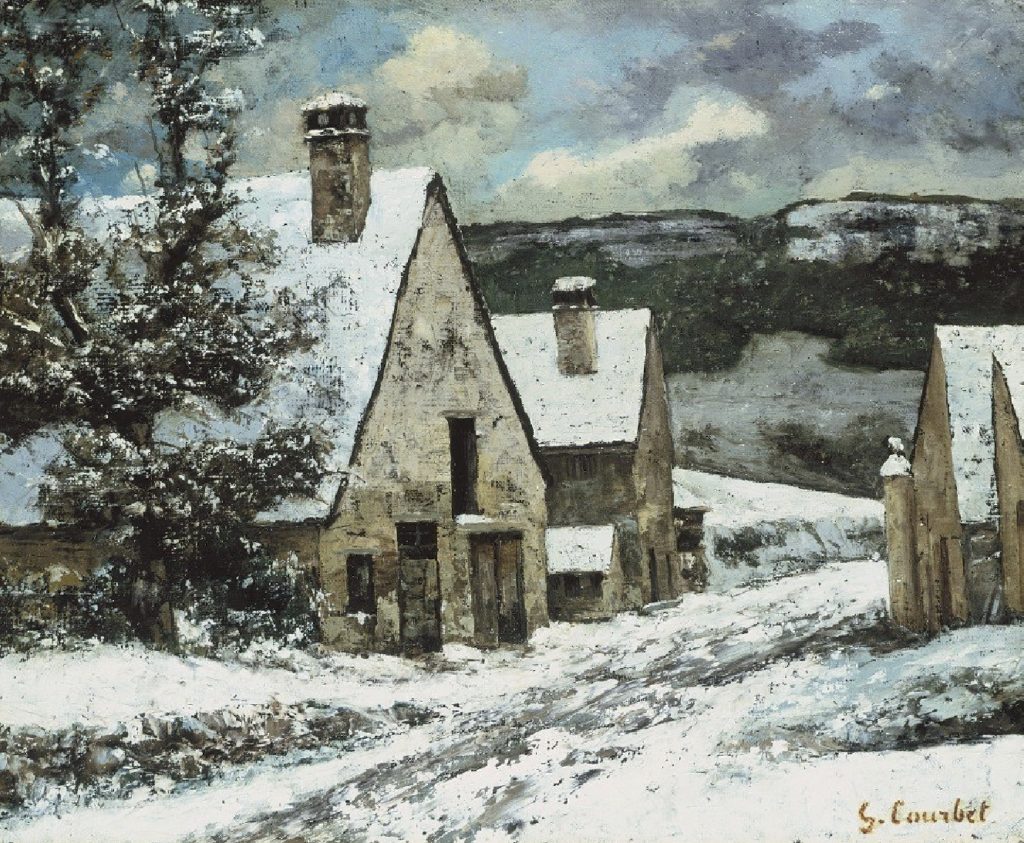 Village en hiver de Gustave Courbet