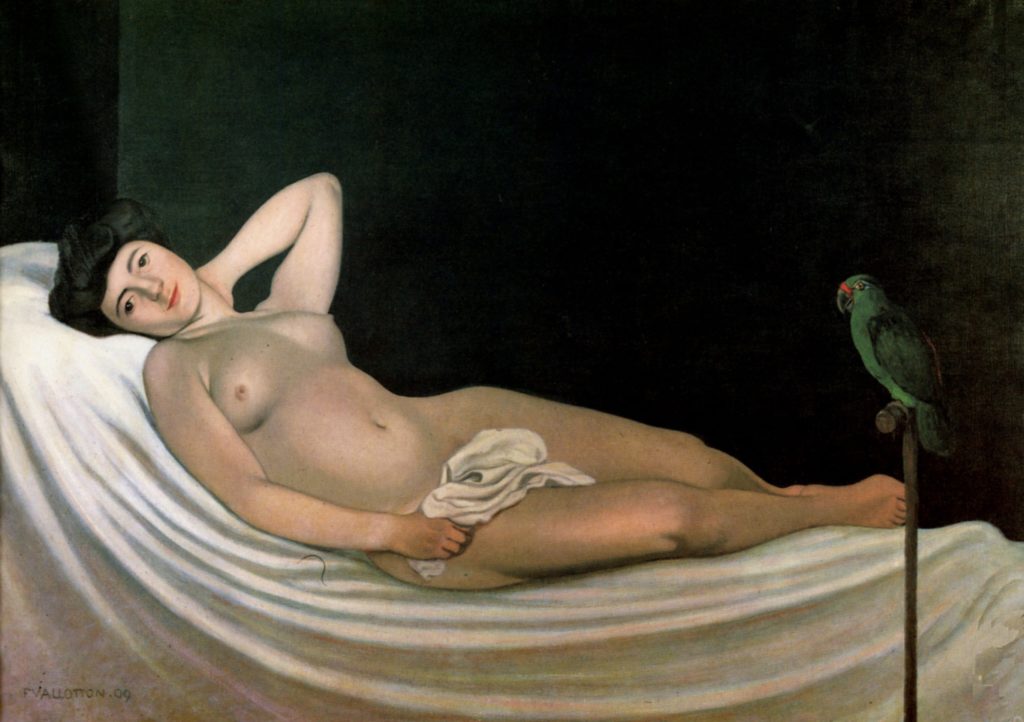 La femme et le perroquet par Félix Vallotton