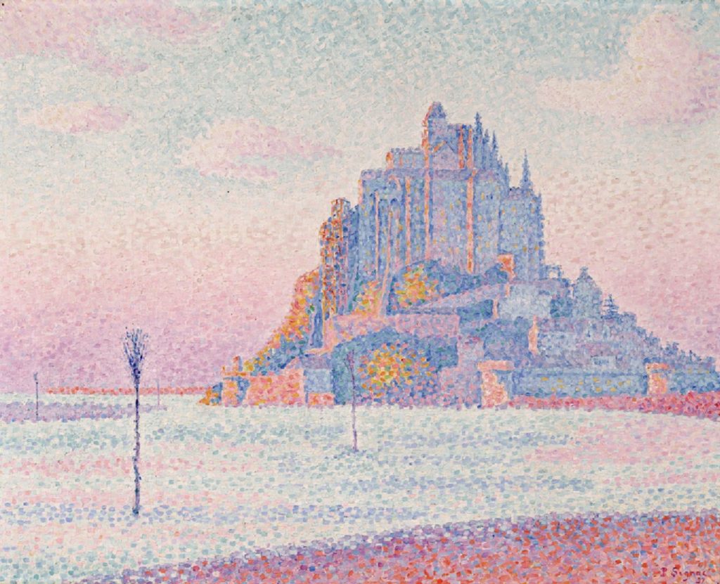 Le Mont Saint-Michel au soleil couchant par Paul Signac