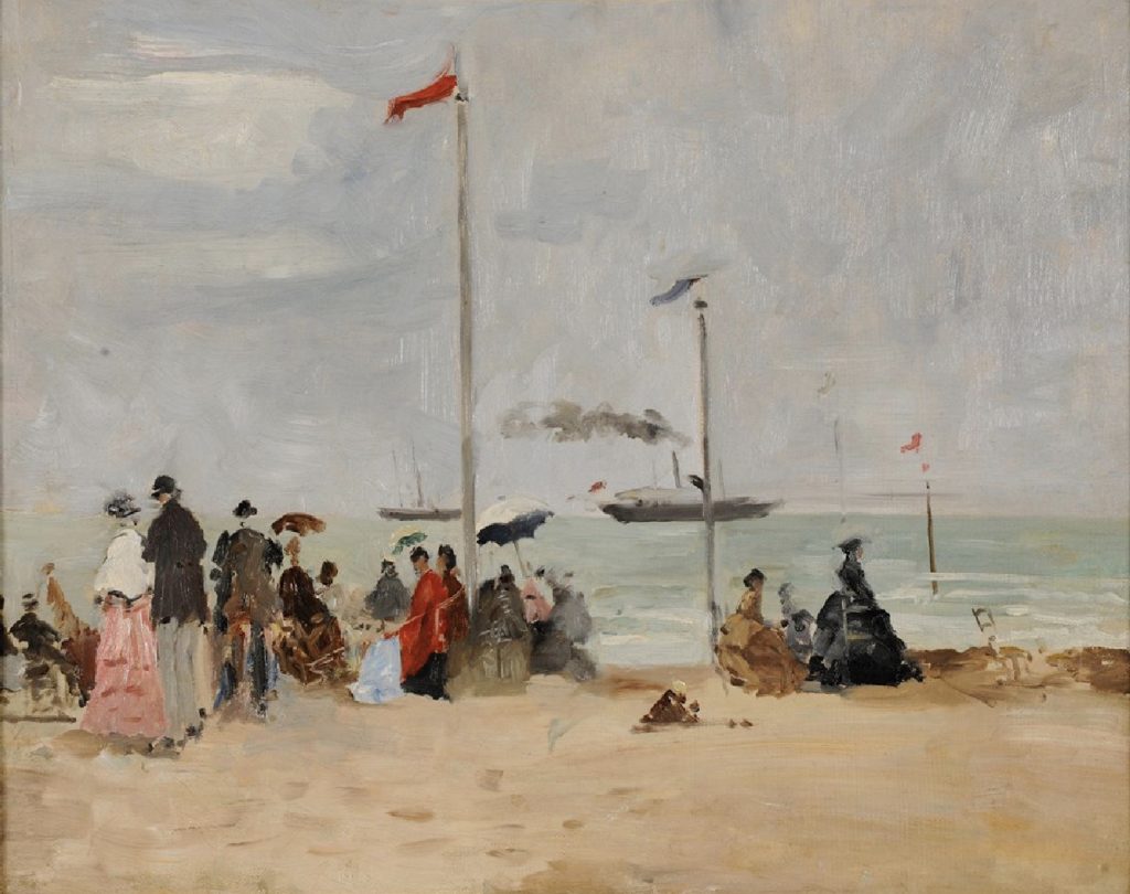 Sur la plage de Trouville par Eugène Boudin