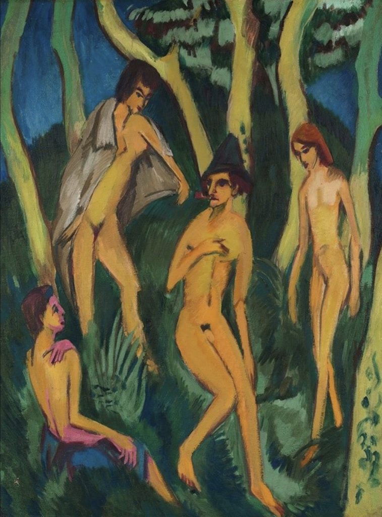 Quatre nus sous les arbres par Ernst Ludwig Kirchner