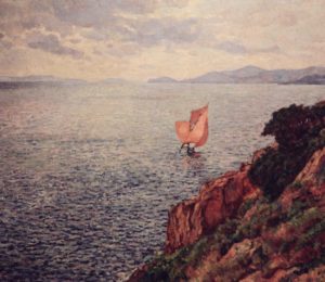 La voile rouge par Théo van Rysselberghe