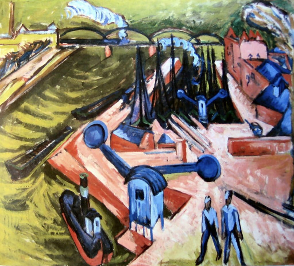 Port ouest de Francfort par Ernst Ludwig Kirchner