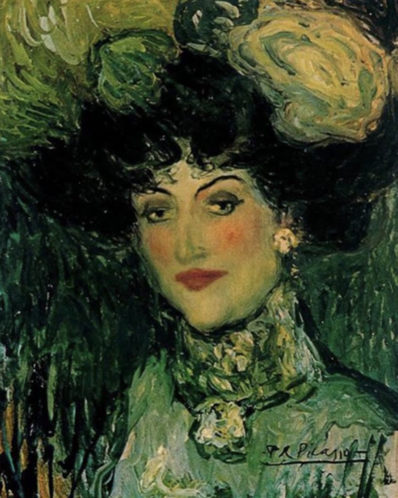 Femme au chapeau à plumes par Pablo Picasso