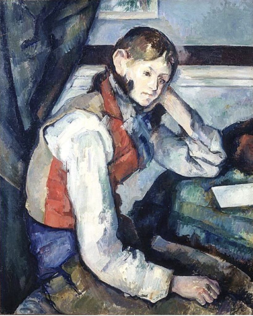 Le garçon au gilet rouge de Paul Cézanne