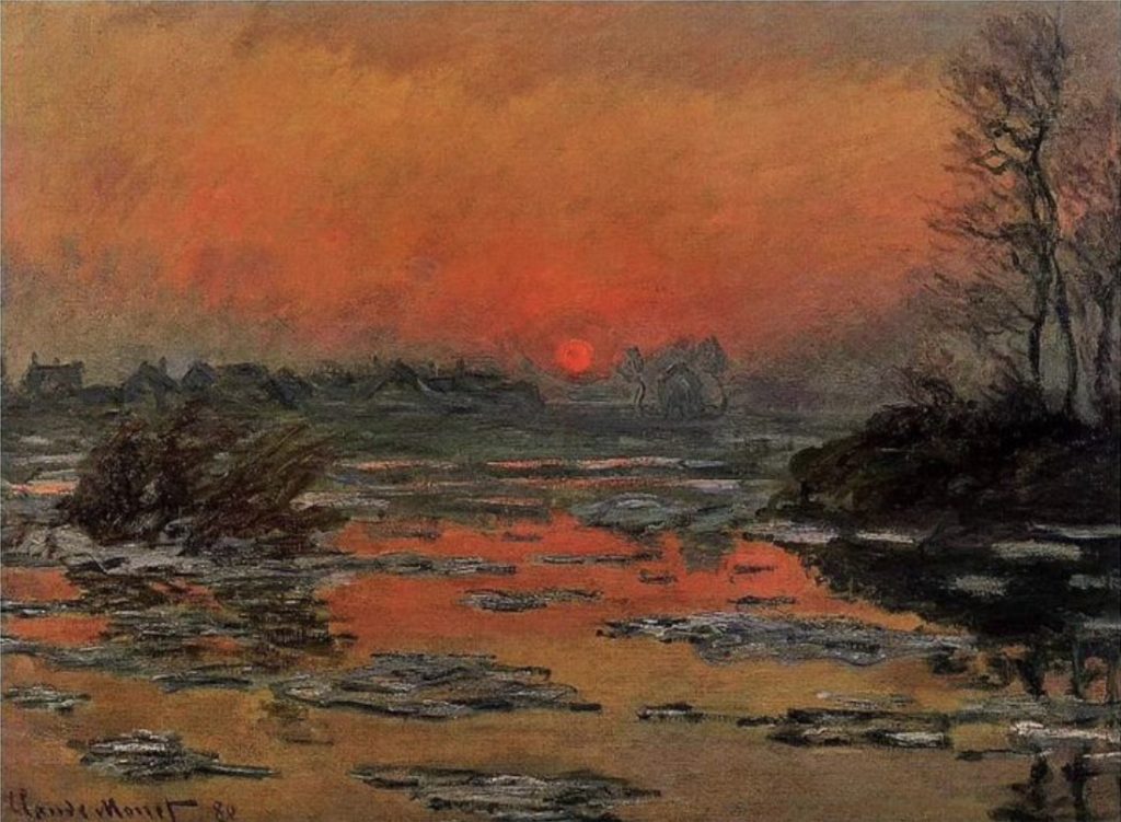 Coucher de soleil sur la Seine, l’hiver par Claude Monet
