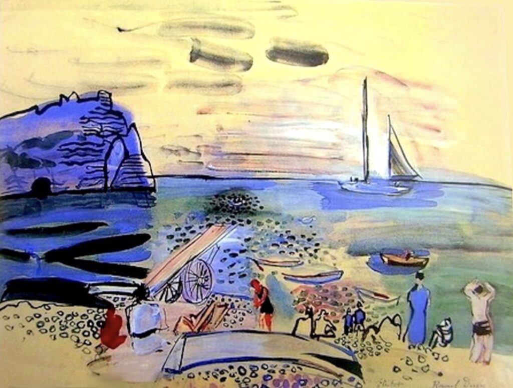 La plage d’Etretat par Raoul Dufy