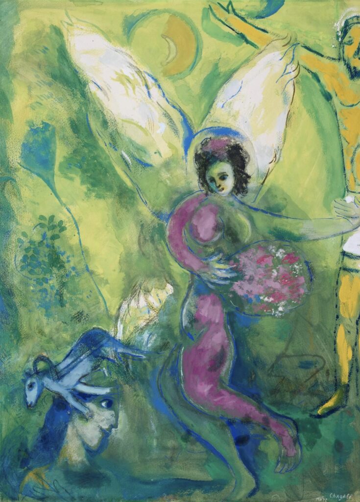 L’ange pourpre par Marc Chagall