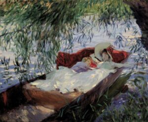 Deux femmes endormies dans une barque sous les saules par John Singer Sargent