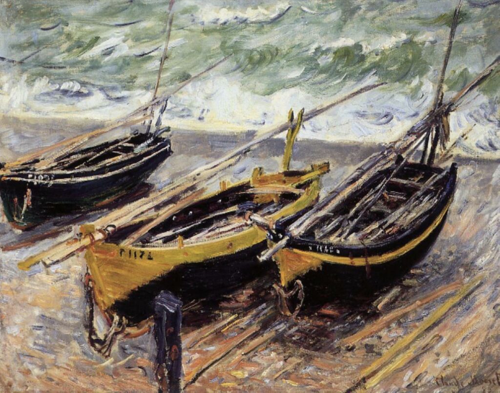 Trois bateaux de pêche par Claude Monet