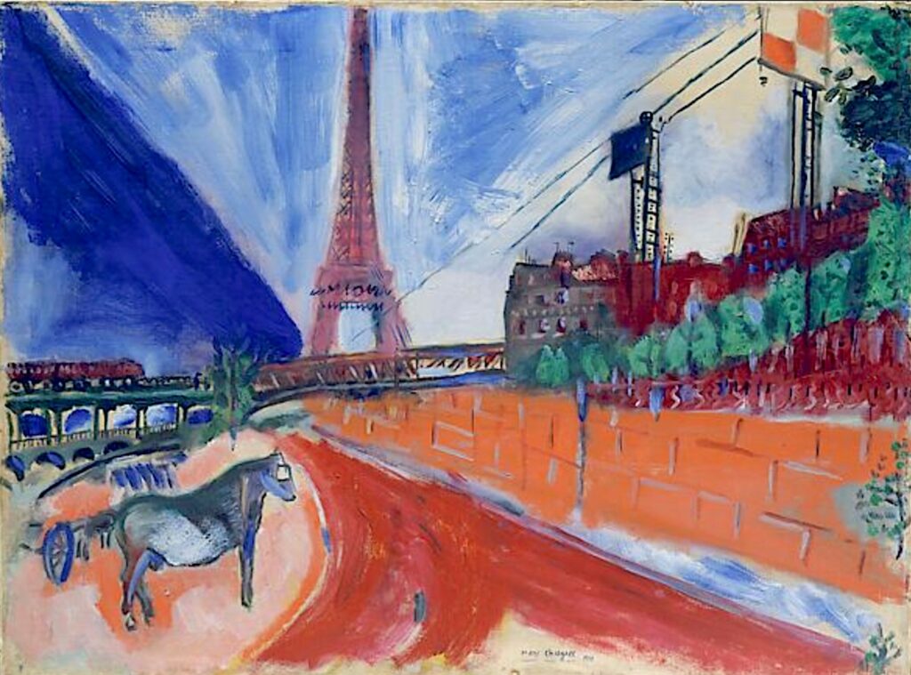 Le Pont de Passy et la Tour Eiffel par Marc Chagall