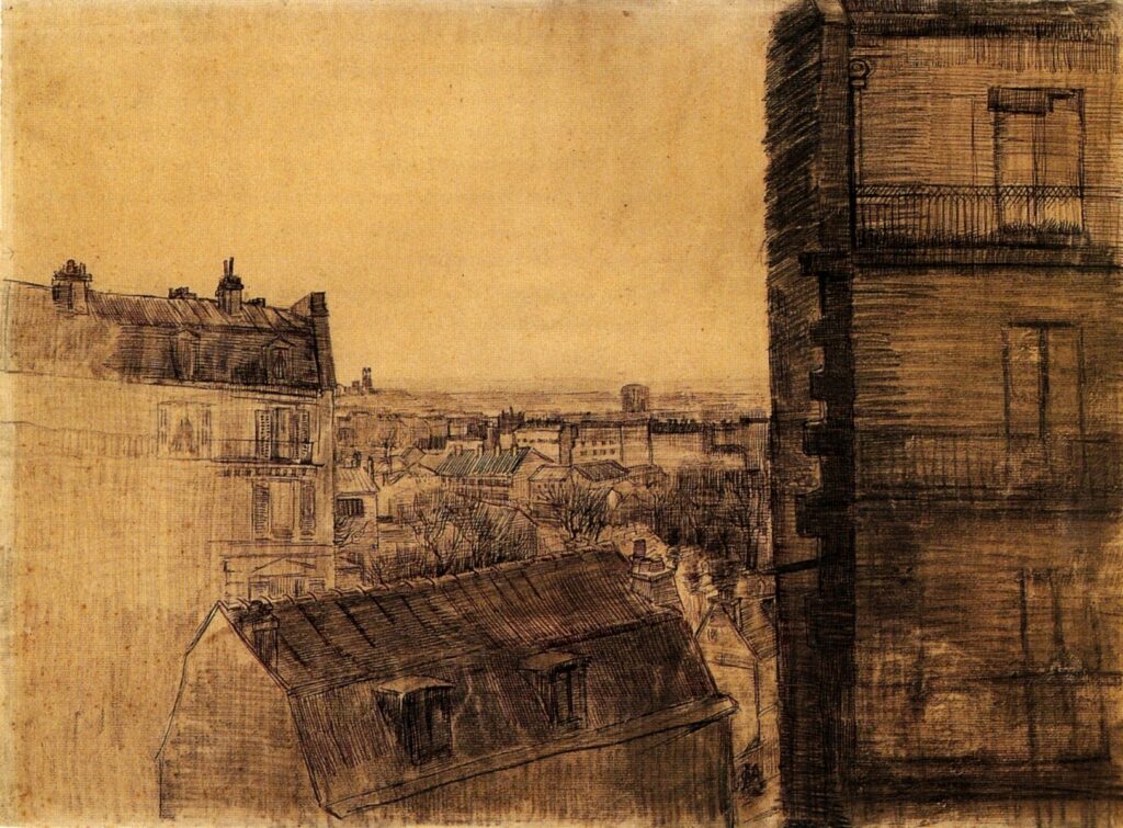 Vue depuis l'appartement rue Lepic, Paris par Vincent van Gogh