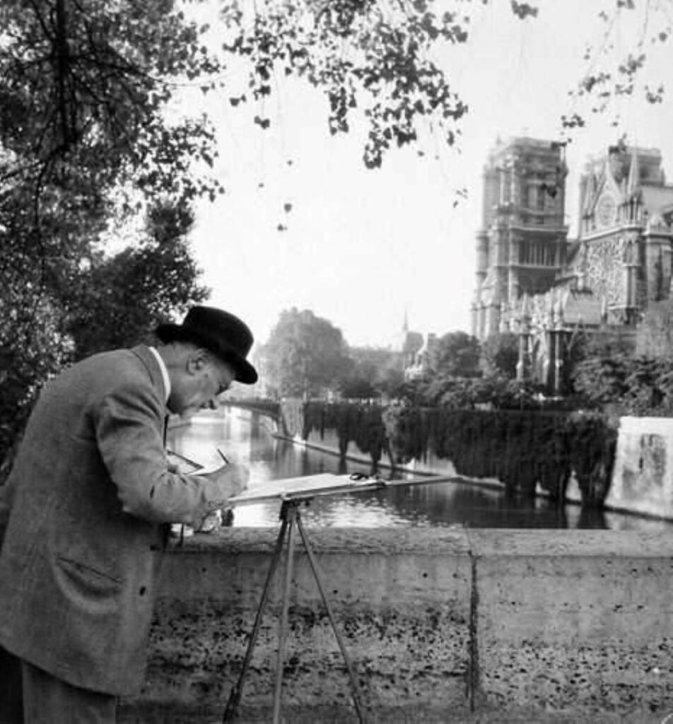 Le peintre, Paris (1954), photo de Willy Ronis