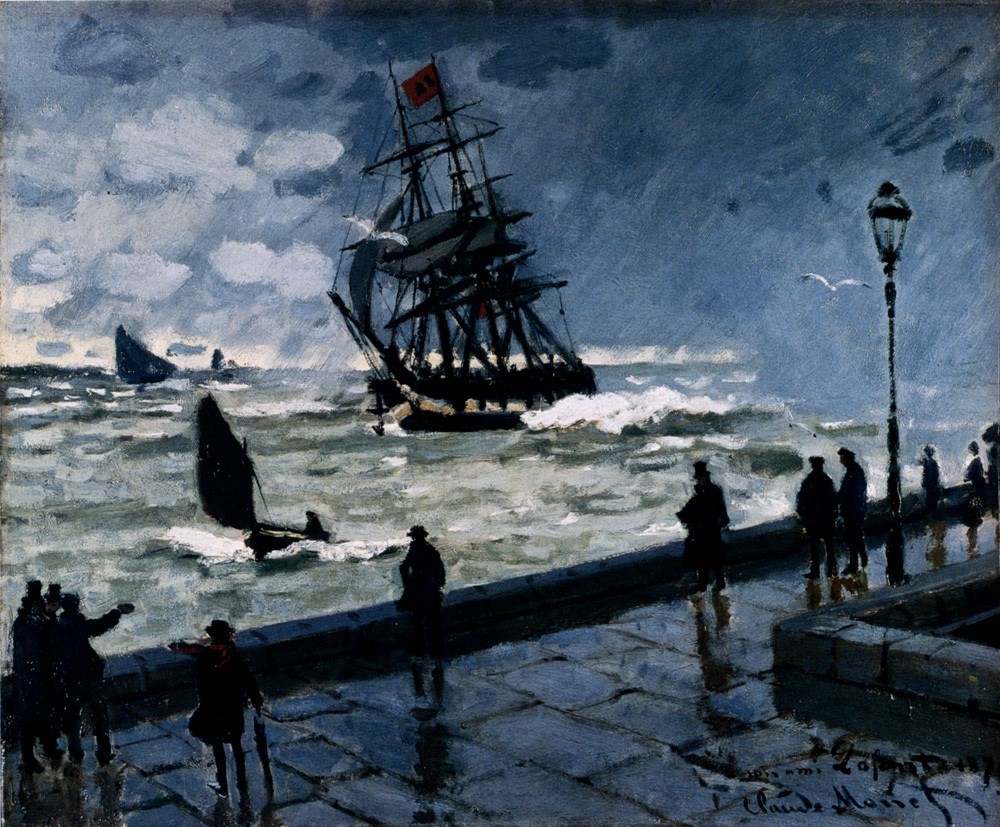 La jetée du Havre par mauvais temps par Claude Monet