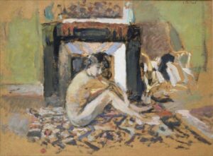Femme face à la cheminée par Edouard Vuillard