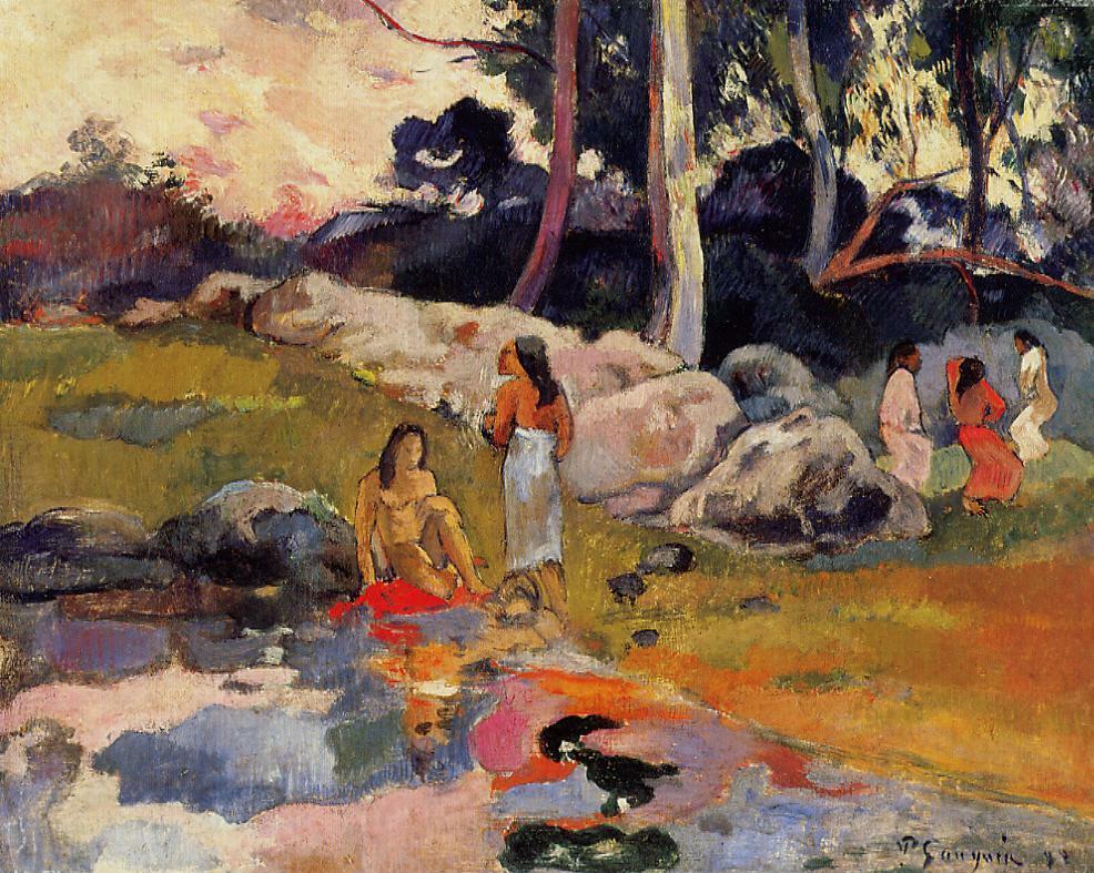 Femmes au bord de la rivière par Paul Gauguin