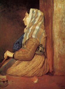 Une mendiante romaine par Edgar Degas