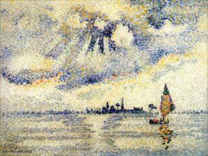 Coucher de soleil sur la lagune, Venise par Henr-Edmond Cross