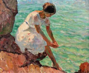 Sur les rochers à Agay par Henri Lebasque