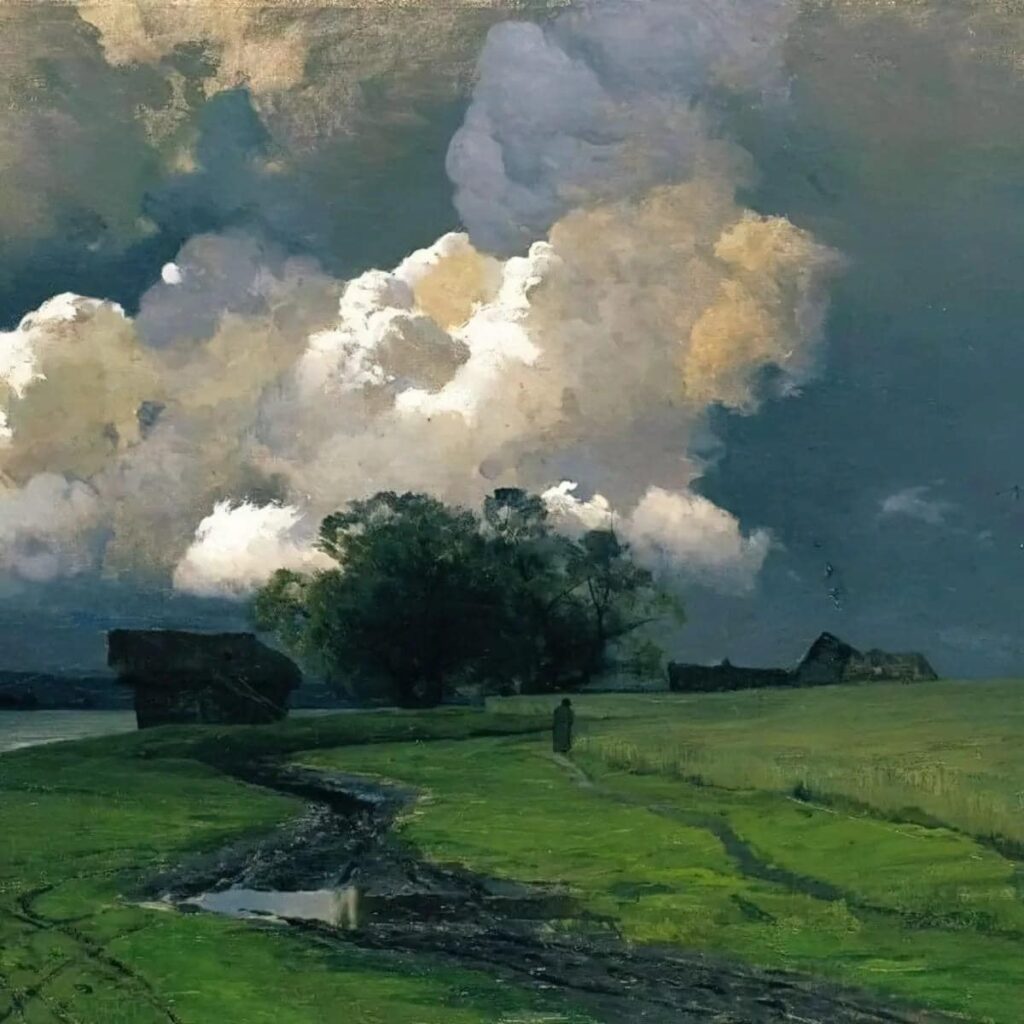 Avant l'orage (1890), par Isaac Ilyich Levitan (Artiste lithuanien 1860-1900) 
