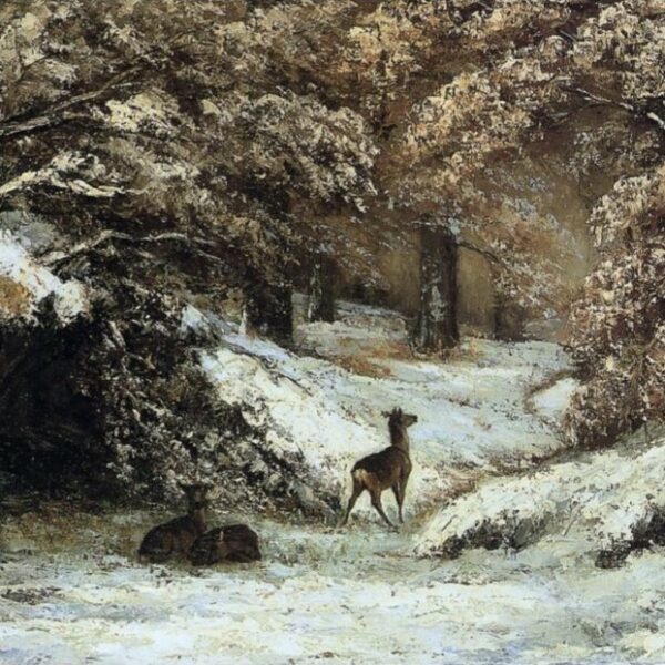 La remise des chevreuils en hiver pat Gustave Courbet