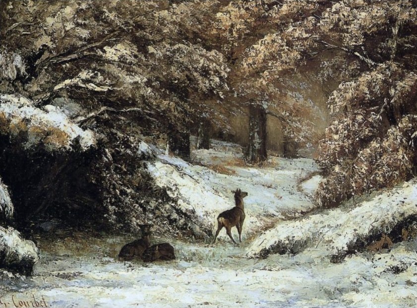 La remise des chevreuils en hiver par Gustave Courbet