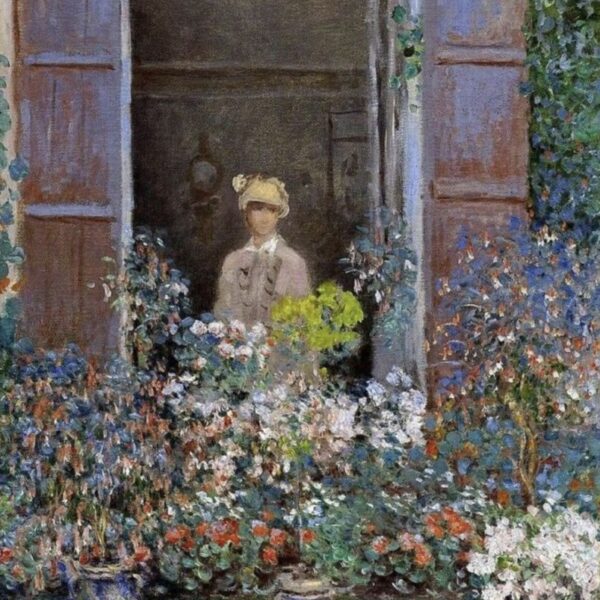 Camille Monet à la fenêtre, Argenteuil par Monet