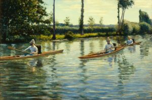 Promenade en bateau sur l'Yerres par Gustave Caillebotte