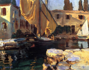 San Vigilio, un bateau à la voile d'or par John Singer Sargent