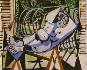 Femme nue près du jardin par Picasso