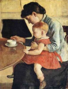 Une mère et son enfant de Ferdinand Hodler