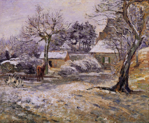 Neige à Montfoucault par Camille Pissarro