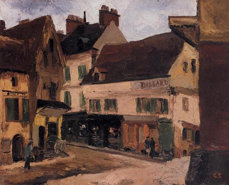 Une Place à La Roche Guyon de PIssarro