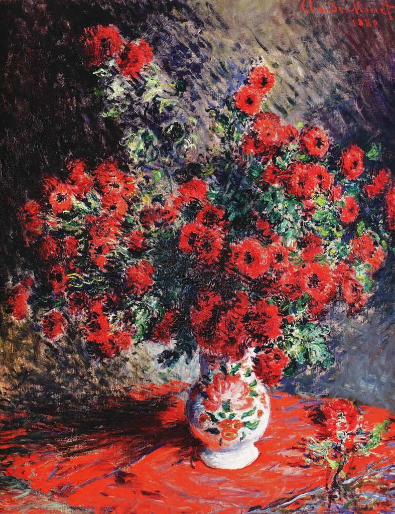Chrysanthèmes rouges de Claude Monet