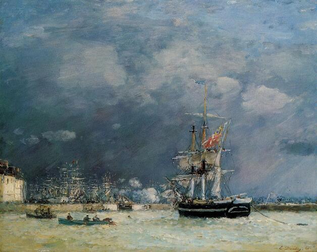 Le Havre, le soir par Eugène Boudin