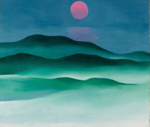 Lune rose au dessus de l'eau par Georgia O'Keeffe