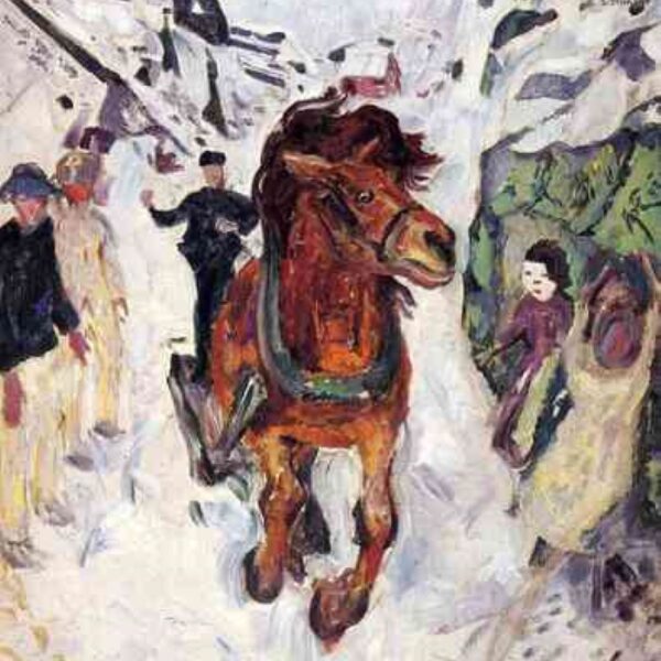 Cheval au galop par Edvard Munch