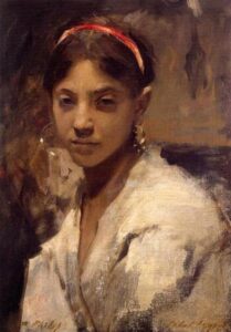 Portrait d'une jeune fille à Capri par John Singer Sargent