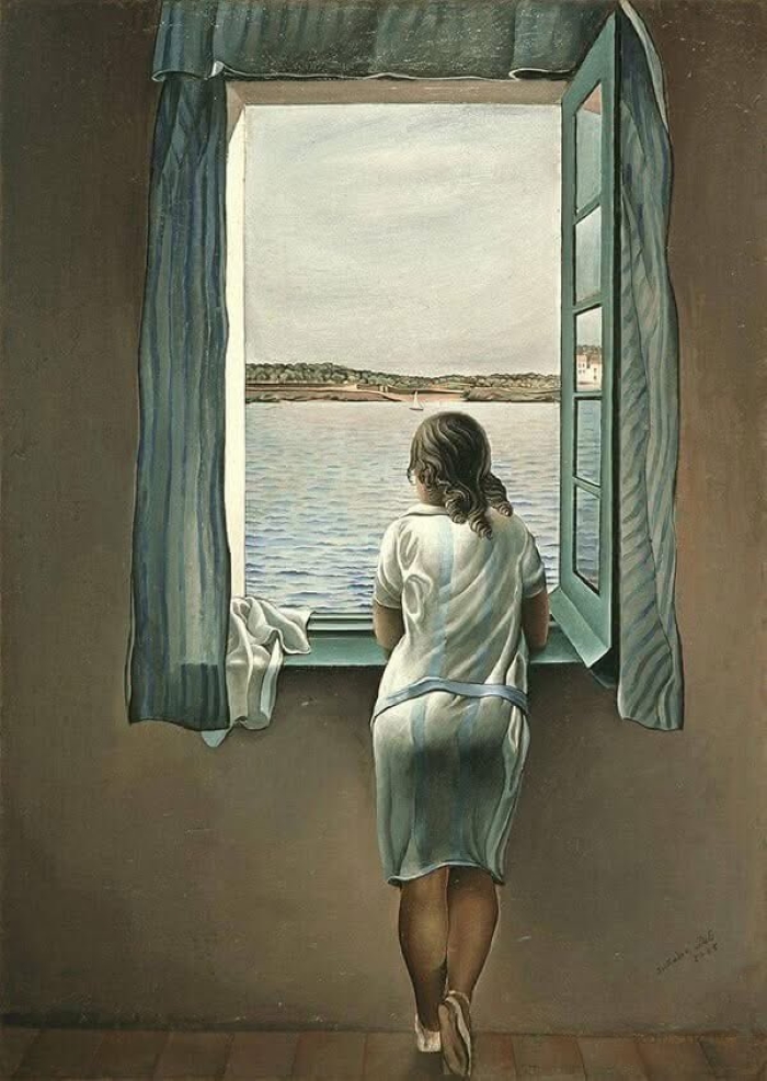 Jeune femme à la fenêtre par Salvador Dali