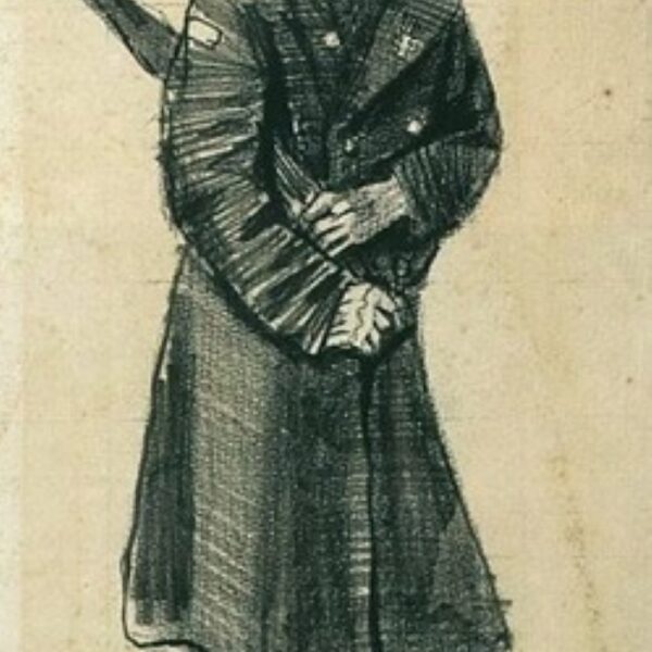 Orphelin avec un chapeau haut de forme et un parapluie sous le bras de van Gogh
