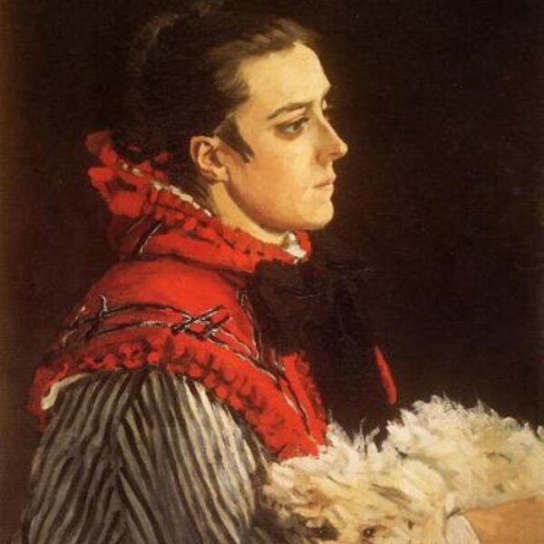 Camille avec un petit chien de Claude Monet