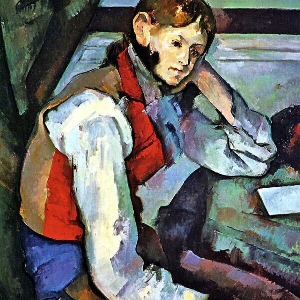 Garçon à la veste rouge par Cézanne