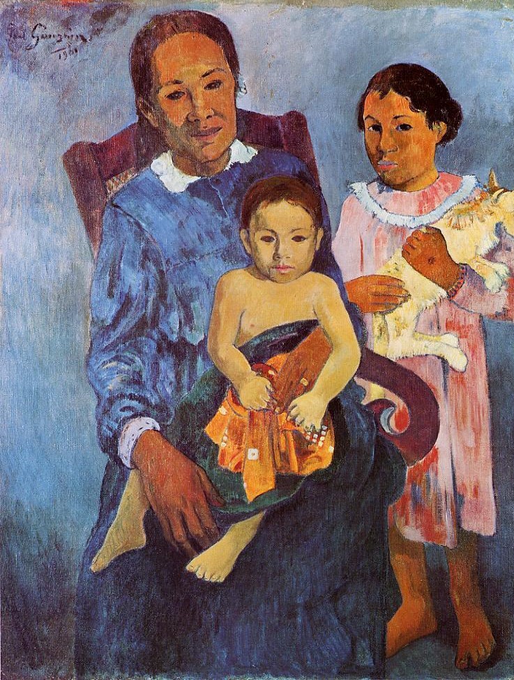 Tahitienne et deux enfants par Paul Gauguin (1901)