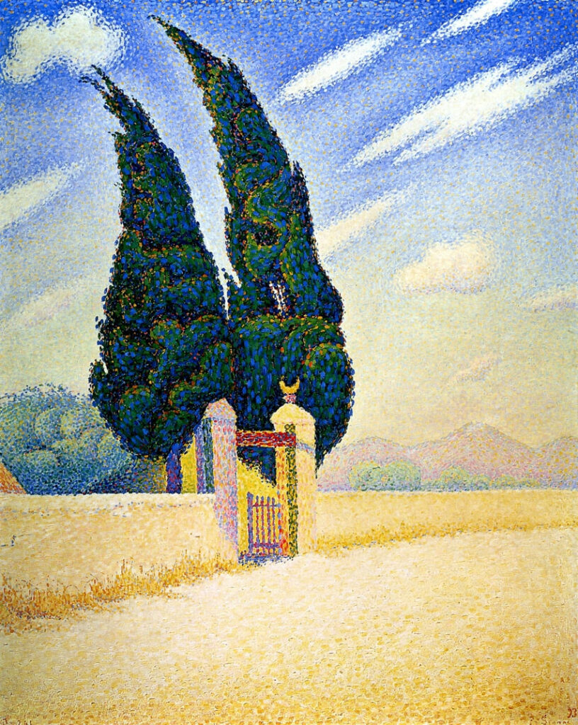 Deux Cyprès de Paul Signac
